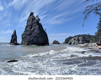 High Tide On Rialto Beach In Olympic National Park