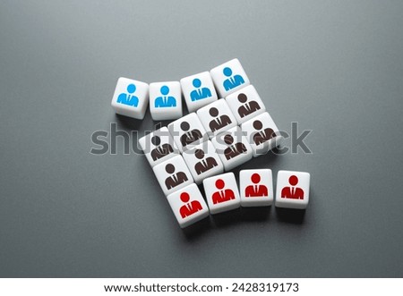 High turnover of staff. New arrivals replace those who leave. Replenishment of personnel. Worker turnover. Organizational efficiency enhance employee satisfaction and optimize customer service Foto stock © 