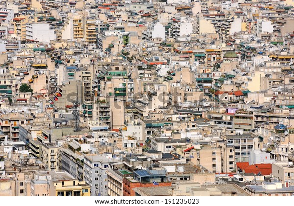 High urban density in
Athens, Greece