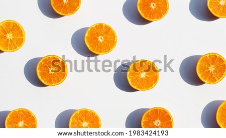 High vitamin C, Juicy and sweet. Fresh orange fruit on white