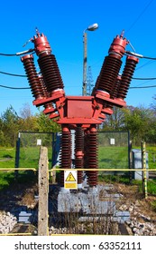 High Voltage Circuit Breaker In A Power Substation