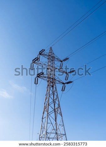 Similar – Image, Stock Photo Transmission tower against blue sky