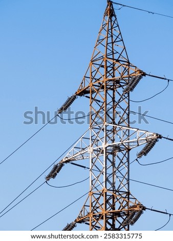 Similar – Image, Stock Photo Transmission tower against blue sky