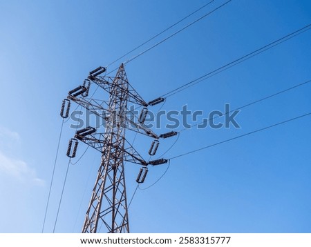 Similar – Image, Stock Photo Transmission tower against blue sky