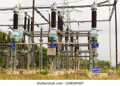 High voltage Electrical substation feeders distribution network. - Shutterstock ID 2248349307