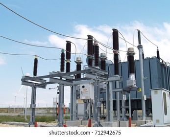 High Voltage Electrical Substation Wind Power Stock Photo 712942675 ...