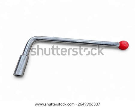 High voltage grounding switch opening and closing operation handle. Suitable for electrical, industrial and manufacturing themes. Isolated on white background