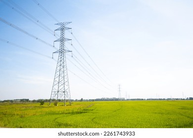 high voltage pole supply electricity to areas outside the city