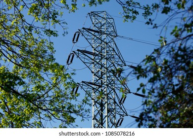 High Voltage Poles Of The Overhead Line