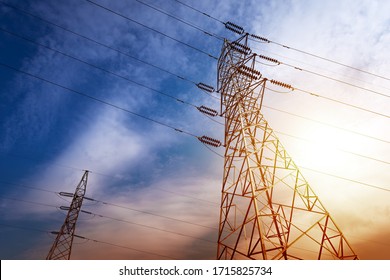 High voltage post or High voltage tower - Shutterstock ID 1715825734