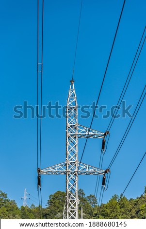 High voltage post,Electricity pylons and lines.