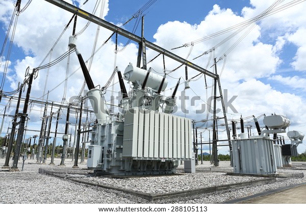 High voltage power\
transformer substation