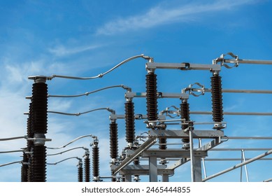 High voltage power transformer substation.High voltage electric power transformers