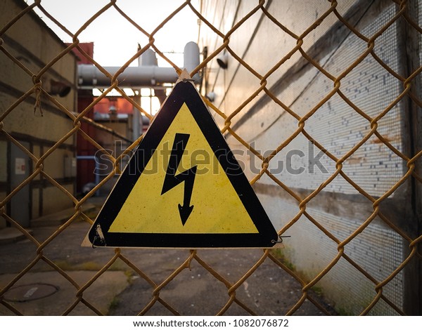 high voltage, sign of electrical safety.\
electric lightning.
