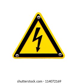 High voltage sign on the white background
