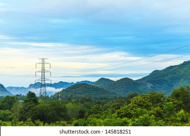 High voltage towers on mountain - Powered by Shutterstock