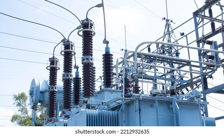 High Voltage Transformer In Electrical Substation