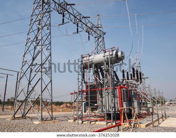 High Voltage Transformer Fire Protection System Stock Photo 376251028 ...