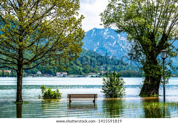 High Water Tegernsee Lake Bavaria Bad Stock Photo Edit Now