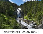 High waterfall around Hotel Pont d