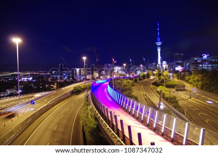 High way scenery in Auckland, NewZealand at night