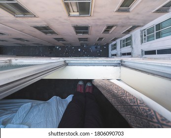 High Up Window Ledge Looking Out