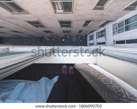 High Up Window Ledge Looking Out