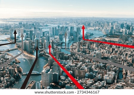 High-angle view of Tokyo's economic development