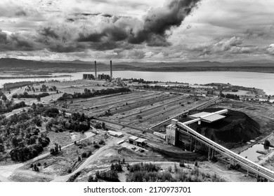 High-contrast Black-white View Of Liddell Black Coal Power Station In Australia.