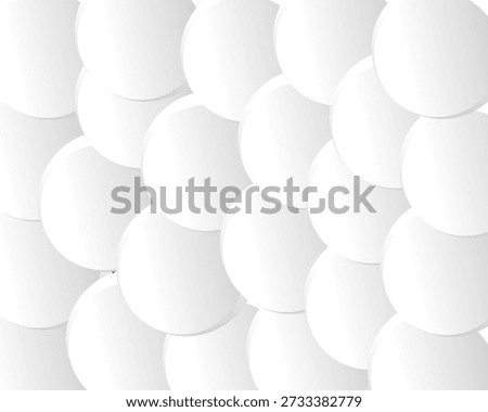 High-density pattern of overlapping white 3D circles with soft shadows.