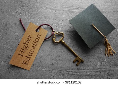 Higher Education Key Tag With Graduation Cap                               