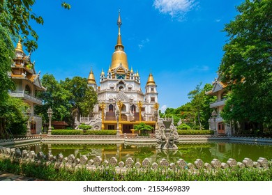 Highest resolution image of Buu Long Pagoda. One of the biggest Pagoda in Ho Chi Minh City where tourists come to sightseeing and take photos - Shutterstock ID 2153469839