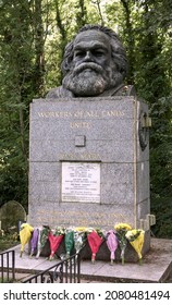 Highgate, London, England, Britain, Aug 29th 2011. Karl Marx Tomb.