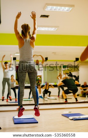 High-intensity interval training workout. Hiit group training