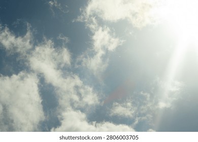 High-Intensity Solar Radiance with Diffuse Altocumulus Formations and Chromatic Lens Flare