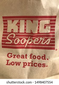 Highlands Ranch,CO/USA- 9-7-19: King Soopers Grocery Store Brown Paper Bag