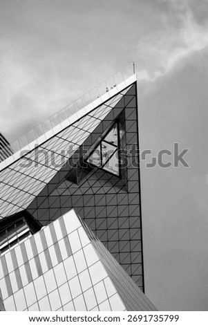 Highlight attraction, Observation deck called the Edge, on the hundredth floor of the famous skyscraper, New York City, Manhattan, USA, blackwhite architecture photo