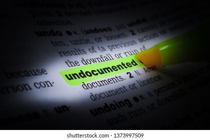 A Highlighted Word In A Page That Reads:
Undocumented