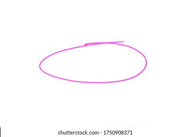 Highlighting Hand Drawn Circle On A White Background