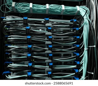 High-performance servers for support and operation of artificial intelligence, Optical wires. Connection to the network of Internet servers.