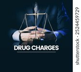 High-quality image depicting drug charges and criminal defense concepts. Ideal for legal blogs, websites, and marketing materials related to drug crimes, legal representation, and defense strategies.