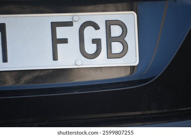 High-quality image of a Spanish license plate (matrícula española) on a vehicle, showcasing the European Union blue strip with the 'E' country code for Spain. 