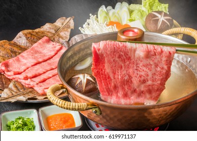 High-quality Japanese beef shabu-shabu set