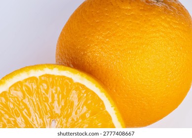 Highquality macro image highlighting dimpled rind and pores on orange. Professional studio photograph capturing tactile texture and rich coloration of ripe orange peel