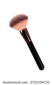 A high-quality makeup brush designed for precise application of powders and blushes, featuring a sleek black handle and dense, fluffy bristles