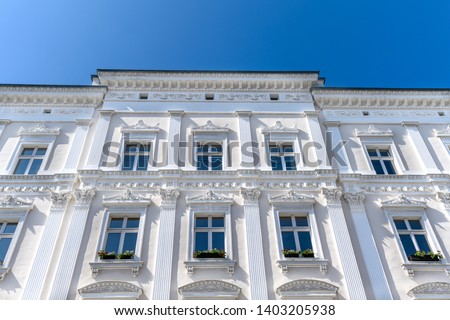 high-quality old buildings in Germany, white facades