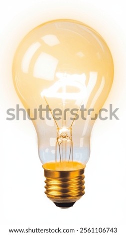 High-Quality PNG of Glowing yellow light bulb on white Isolated on White Background – High Resolution