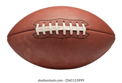 High-Quality PNG of Leather American football ball isolated on white background; American football ball sports equipment on white PNG File. – High Resolution