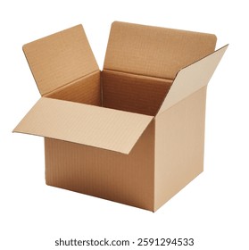 Caja de cartón abierta PNG de alta calidad - aislada en blanco