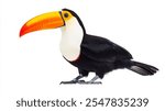 High-Quality PNG Toucan toco bird, colored bird with big beak Isolated on White Background – High Resolution